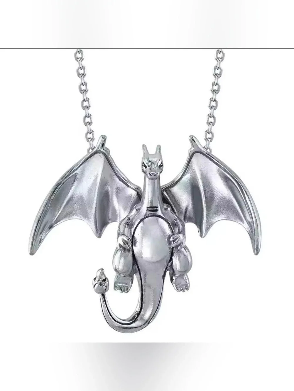 Pokemon Charizard Silver Tone Necklace
